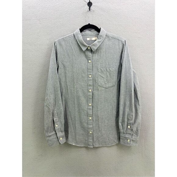 UGG Mens Gray White Check Plaid Long Sleeve Flannel Button Up Shirt Size Medium - Picture 8 of 8